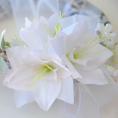 光触媒アートフラワー・ホワイトオリーブリース(造花)直径20〜25cm長さ35cm