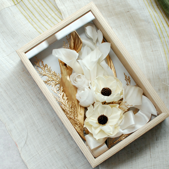 花の保存・7~12花おすすめウッド調大フレームナチュラル色