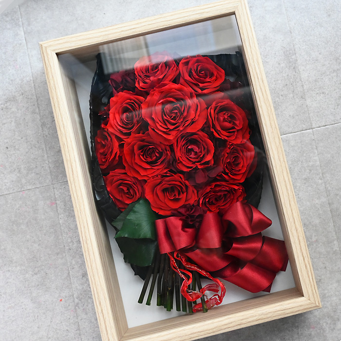 花の保存・8~12花おすすめウッド調大フレームナチュラル色