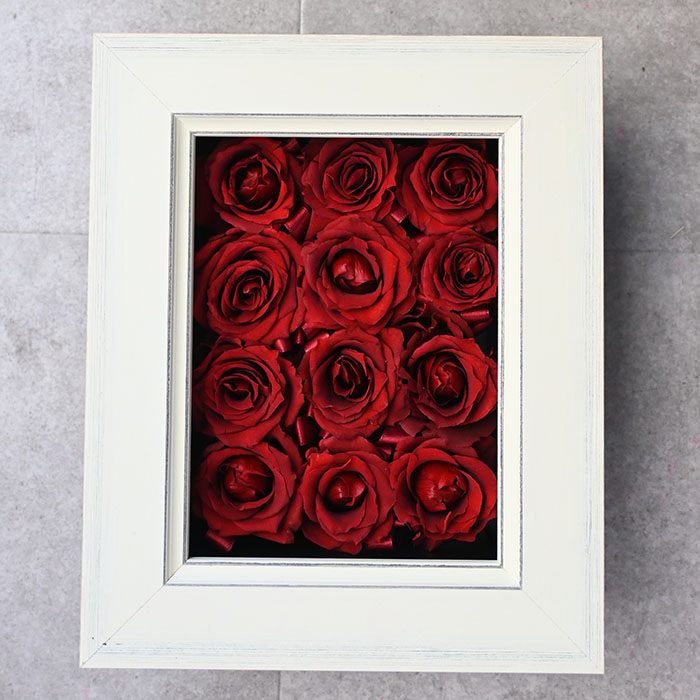 花の保存・ホワイトアンティークフレーム