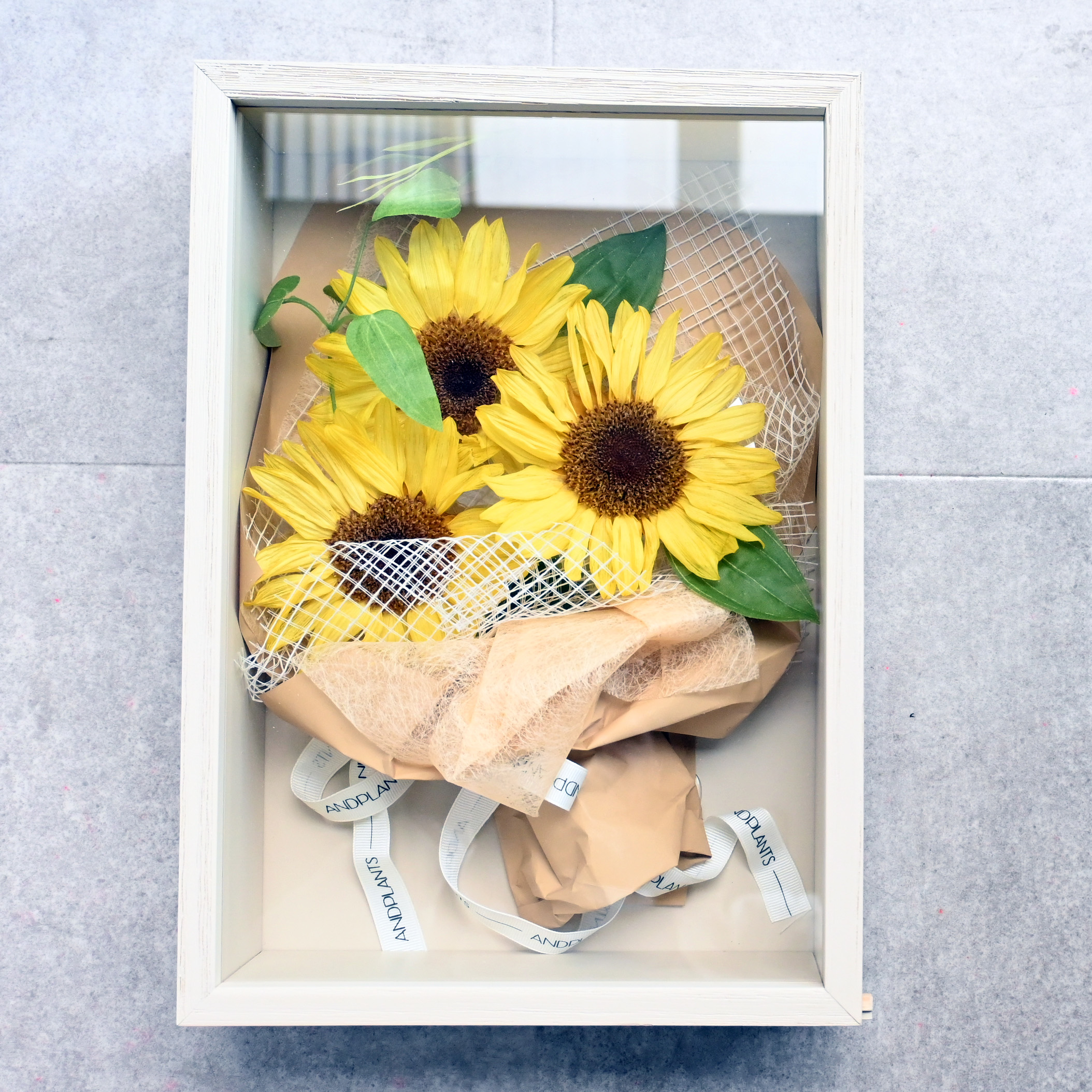 花の保存・4～6花おすすめシャビー大フレームクリームホワイト