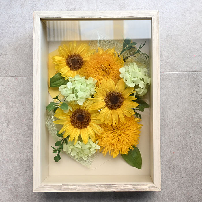 花の保存・4～6花おすすめシャビー大フレームクリームホワイト