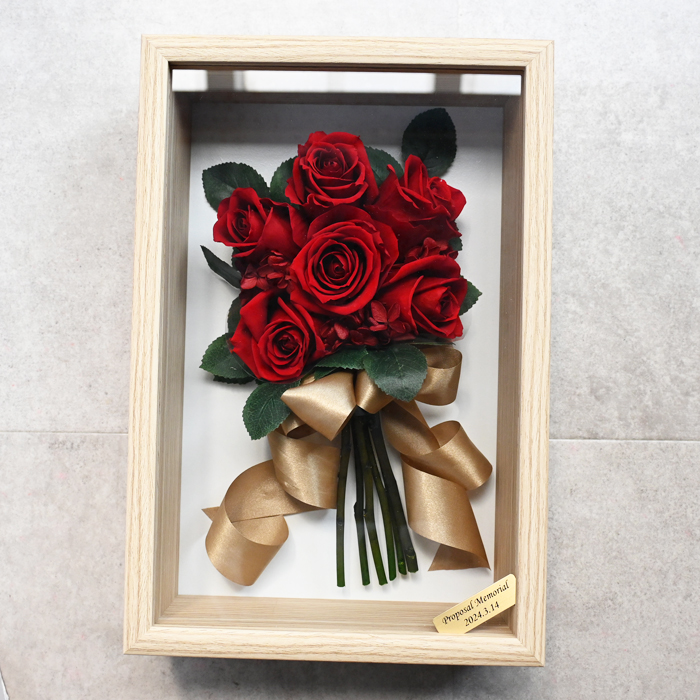 花の保存・４～6本おすすめウッド調大フレームナチュラル色