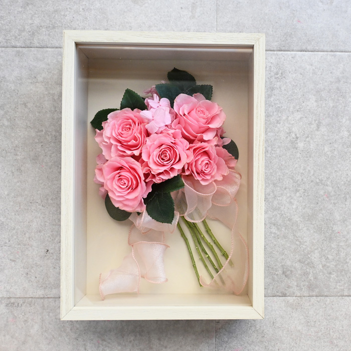 花の保存・4～6花おすすめシャビー大フレームクリームホワイト