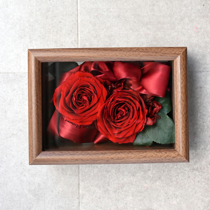 花の保存・ウッド調ミニフレーム長方形2.3花用