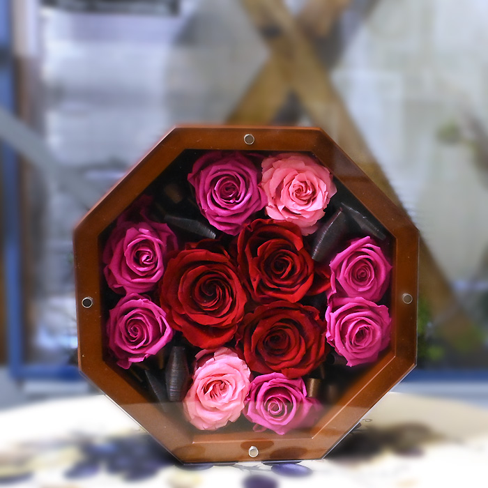 花の保存・12花~18花程度おすすめ8角形木製直径22cm