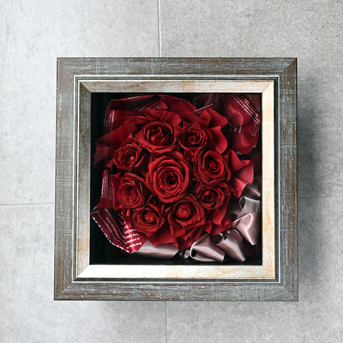 花の保存・アンティークブラウン12花程度花束風