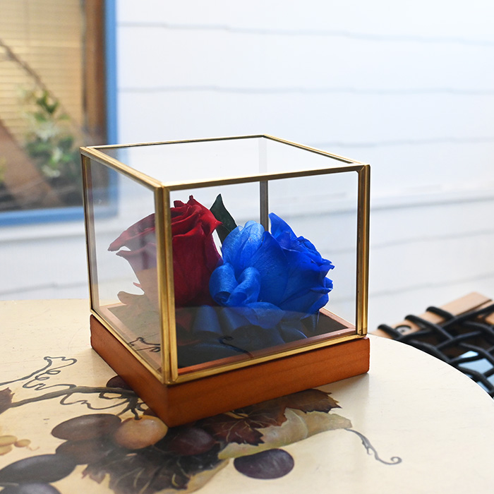花の保存・アンティークミニガラス2花