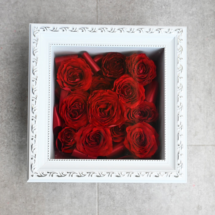 花の保存・12花おすすめ正方形ホワイト