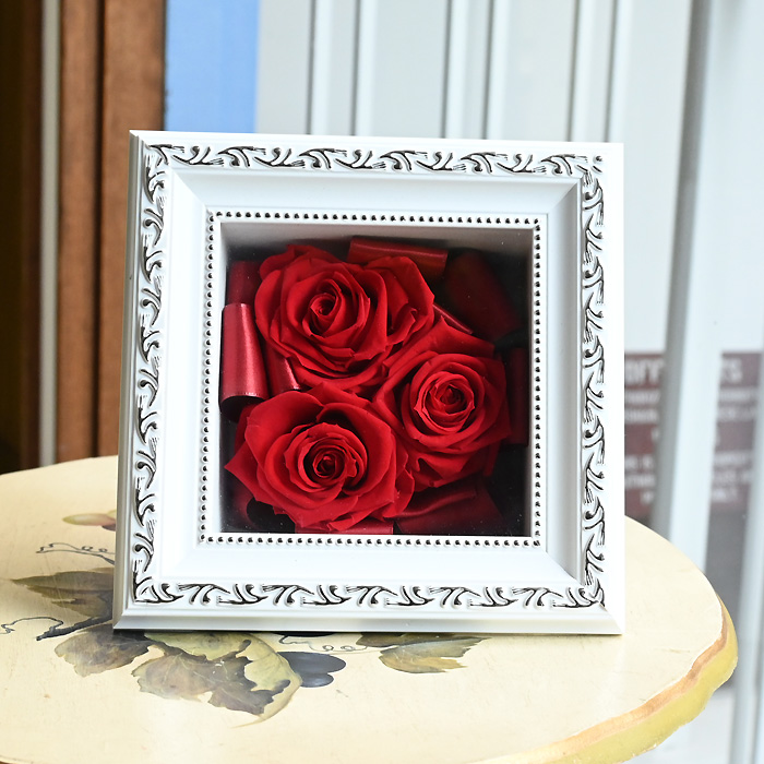 花の保存・3花おすすめ正方形ホワイト