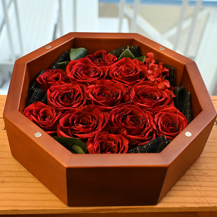 花の保存・12花~18花程度おすすめ8角形木製直径22cm