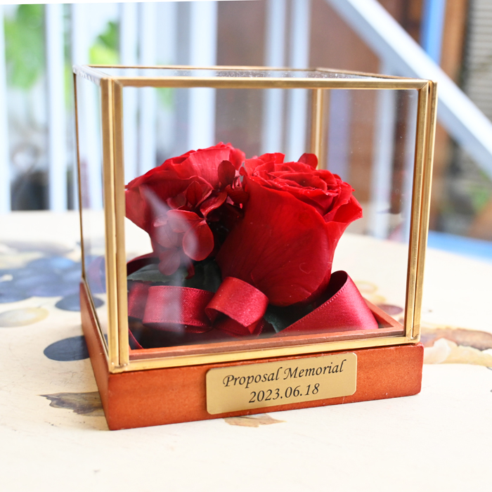 花の保存・アンティークミニガラス2花