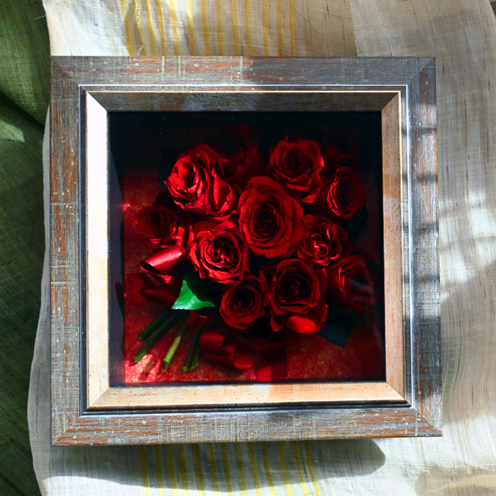 花の保存・アンティークブラウン12花程度花束風