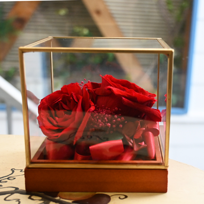 花の保存・アンティークミニガラス2花