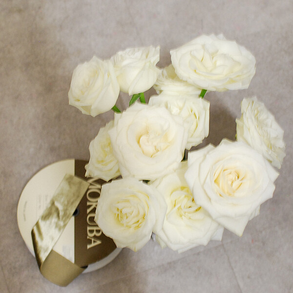 白バラ12本の保存プリザーブドフラワー加工