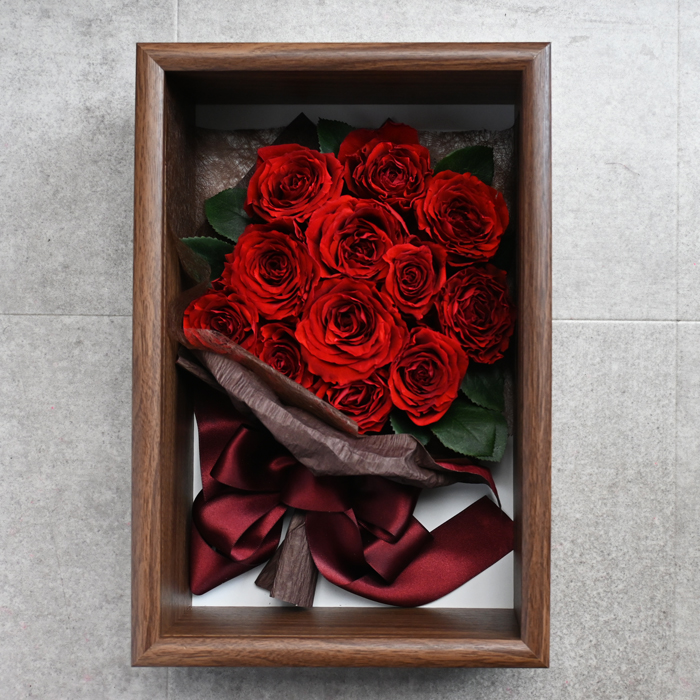 花の保存・9-12花おすすめウッド調大フレームブラウン