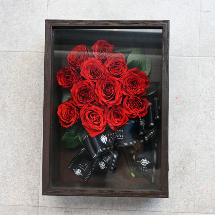 花の保存　8-12本おすすめシャビー大フレームブラウン