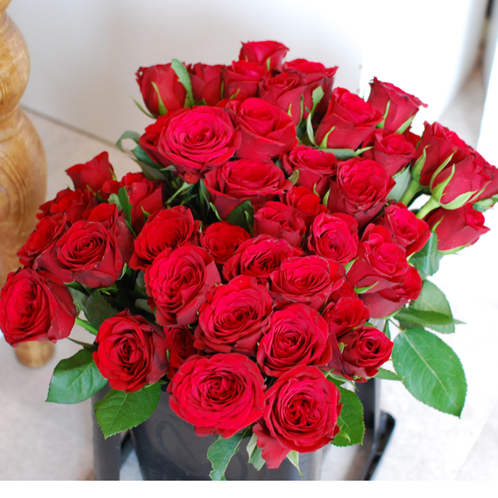 花の保存・大き目24花茎付き花束風デザイン