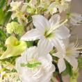 光触媒アートフラワー・グリーンホワイト(造花)H80cm横幅60cm奥行35
