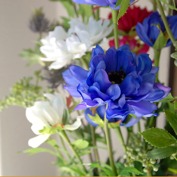 ハナコドットフラワー 87co 光触媒アートフラワー アネモネ 造花 Hcm横幅40cm