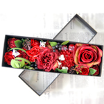 光触媒アートフラワー(造花)・赤い花ボックス長さ25cm横幅8cm厚み8cm【売り切れ】