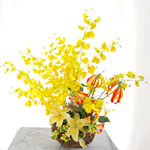 光触媒アートフラワー・30%OFFオンシジュームアレンジ(造花)H75W70cmD50cm