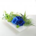 光触媒アートフラワー(造花)・ブルー系の花ホワイトボード横幅30cm縦25cm厚み15cm