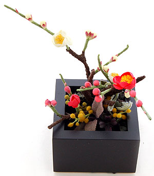 光触媒アートフラワー　造花アレンジ　オーダーメイド事例　梅の花