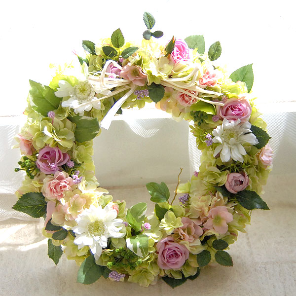 ハナコドットフラワー 87co 光触媒アートフラワー こばなリース 造花 直径30cm