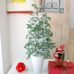 クリスマスツリー・40%OFFナチュラルスノーフレークツリー(52cm)【完売】