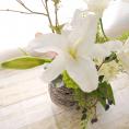光触媒アートフラワー・ホワイトカサブランカ(造花)H70cm×W40cm
