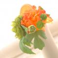光触媒アートフラワー・「完売」30%OFFミントオレンジ(造花)H22cm直径15cm